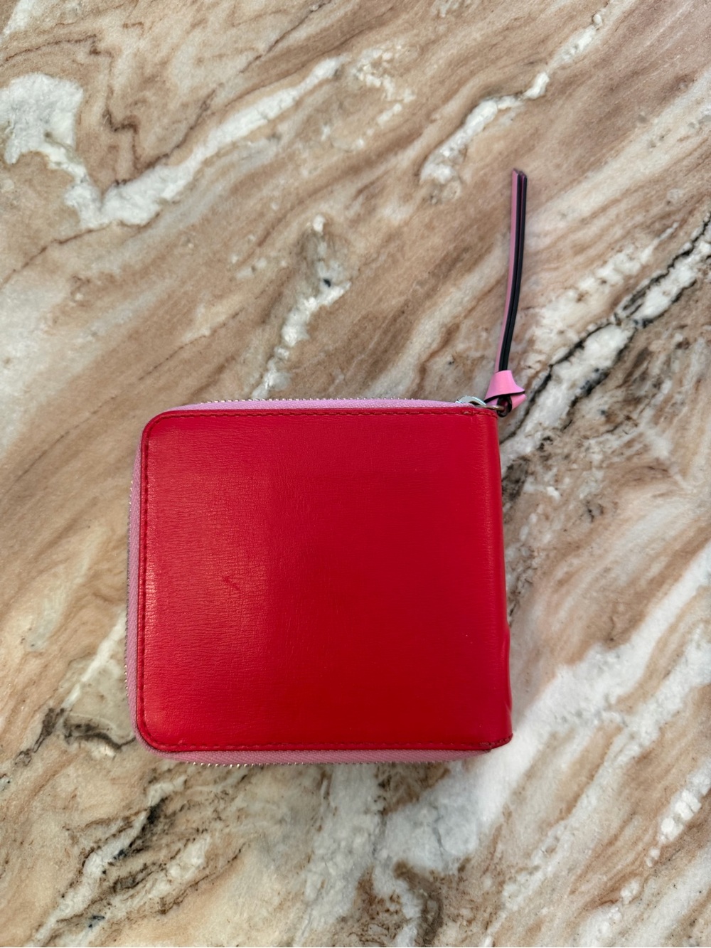 GANNI Red & Pink Zip Around Wallet - Picture 6 of 15